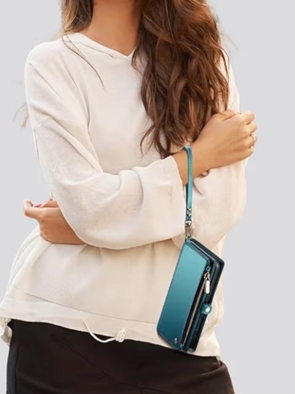 RFID Wallet iPhone 15 Case Card Holder Zipper Strap Defencase 📱✨ - Picture 6 of 16